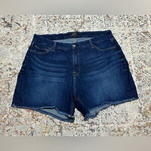 JEN7 by 7 for ALL MAN KIND mid length dark wash shorts size 16 high rise
